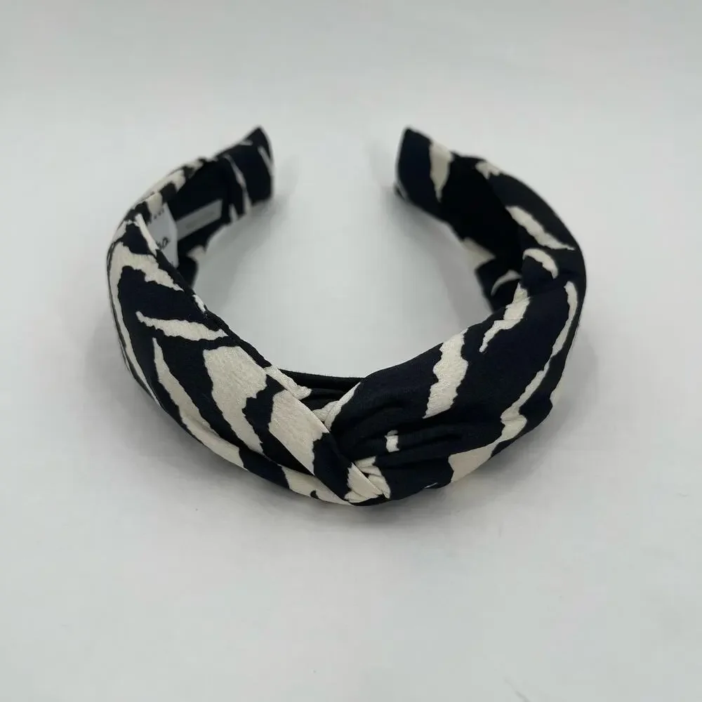 AUTUMN ADEIGBO Headband NEW Zebra Animal Print Black Hair Accessory Rare NWOT